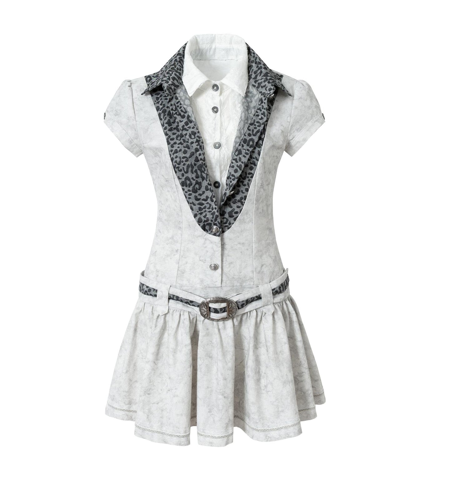 Vintage Patchwork Shirt Dress