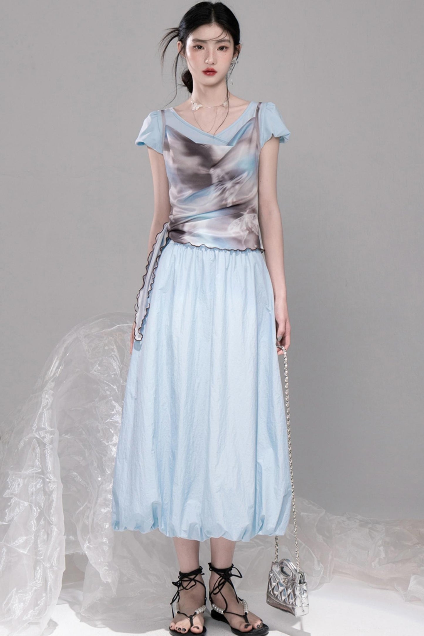 Twilight Sky Blue Swing Dress