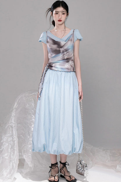 Twilight Sky Blue Swing Dress