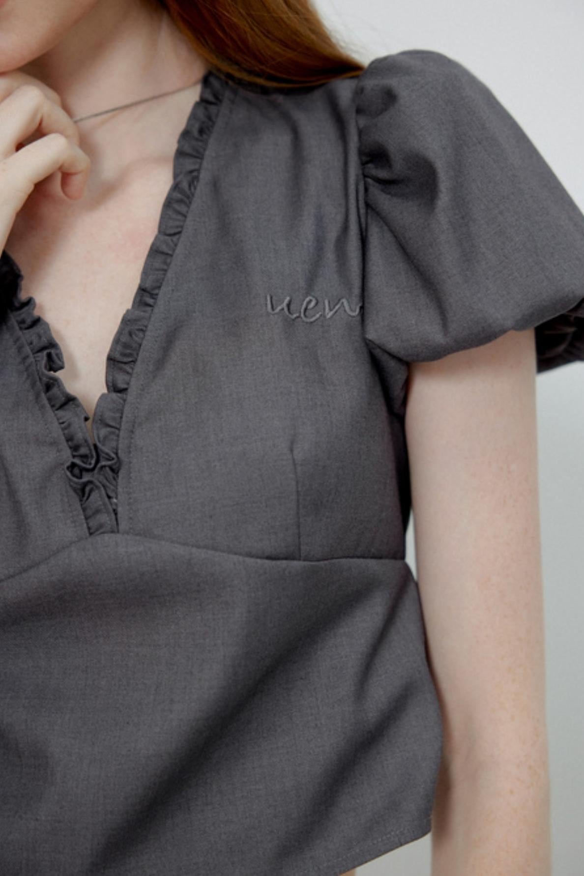 Dark Gray Pleated Skirt Set-Up