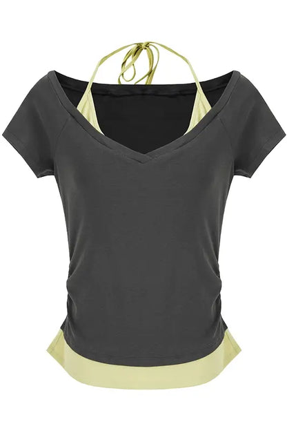 Dark Grey V-Neck Tee